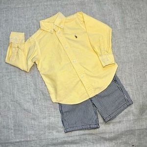2T Boys outfit- Ralph Lauren button down shirt with Cherokee shorts